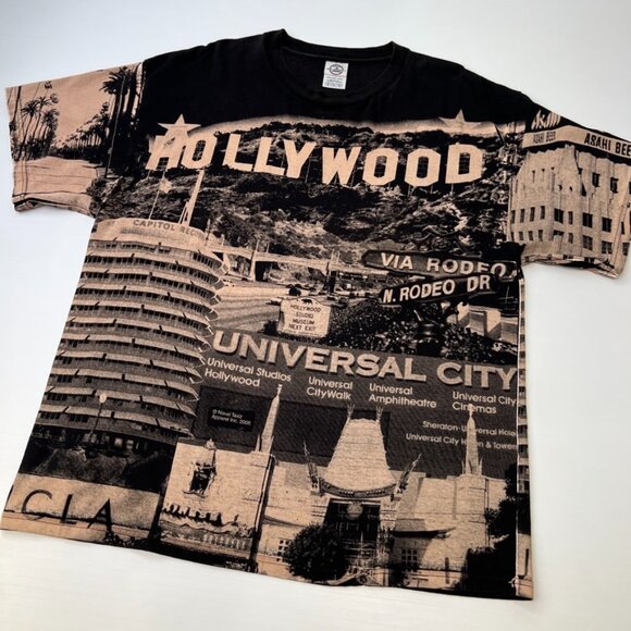 Vintage Novel Teez Shirt Men Extra Large Hollywood Rodeo All Over Print Core Ex - Picture 2 of 15